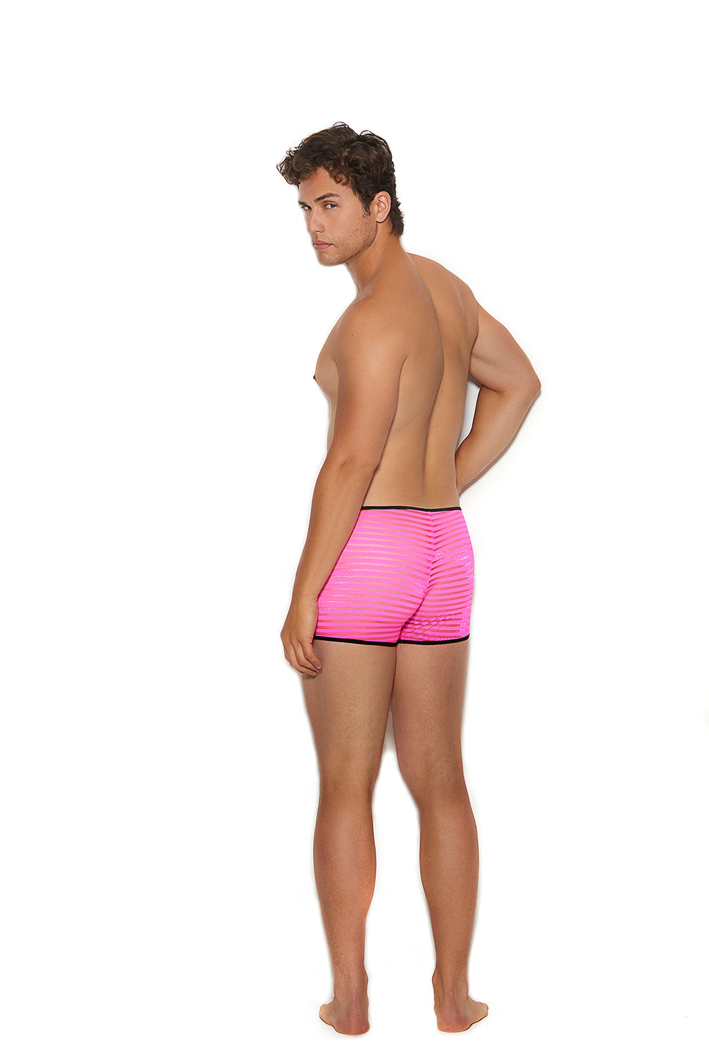 Men's Striped Mesh Boxer Brief by Elegant Moments - alternate view