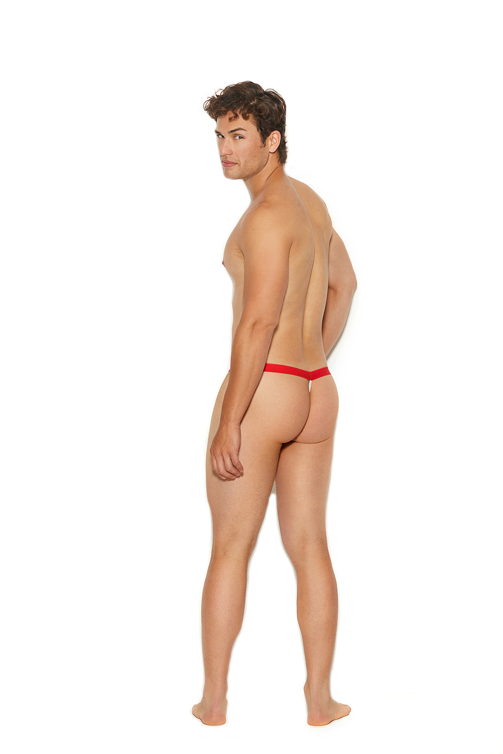 Men's Striped Mesh G-String Pouch - back view