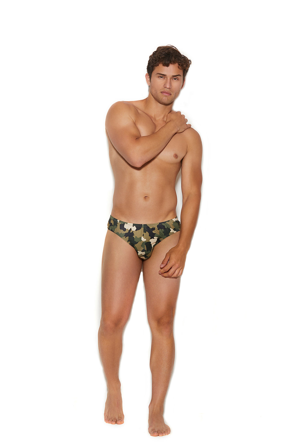 Men's Camouflage Thong Back Brief - front view