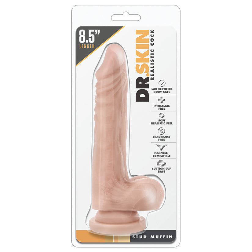 Dr. Skin Stud Muffin - Flesh 8.5 - Dildos - Blush Novelties