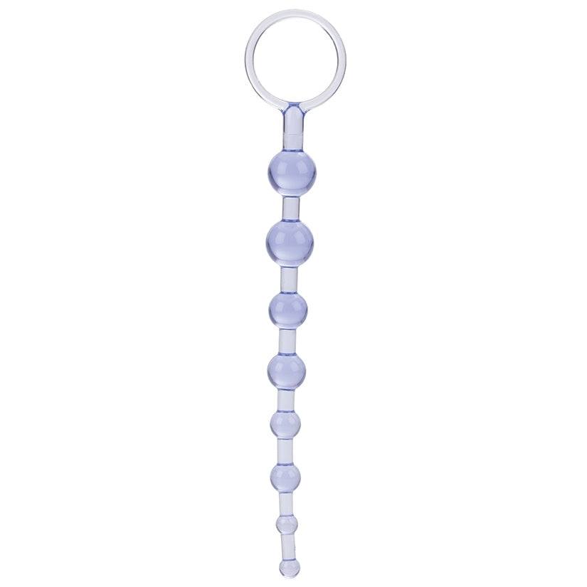 Purple beaded keychain on a white background