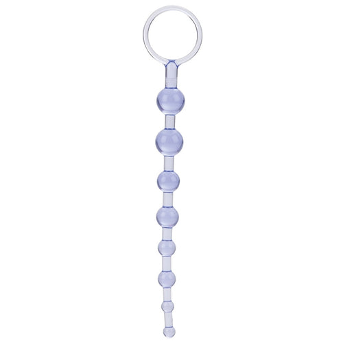 Purple beaded keychain on a white background