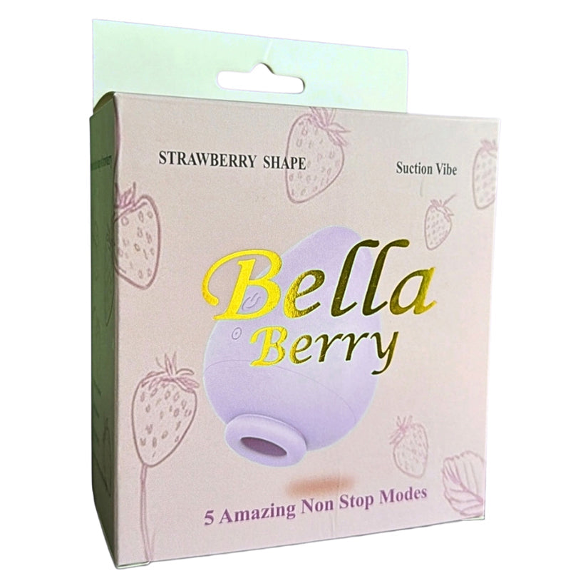 Bella Berry suction vibe packaging with strawberry design on a white background