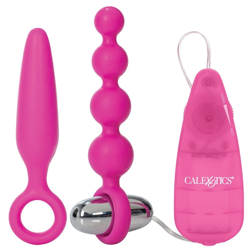 Pink adult product set with 'Calexotics' branding on a white background