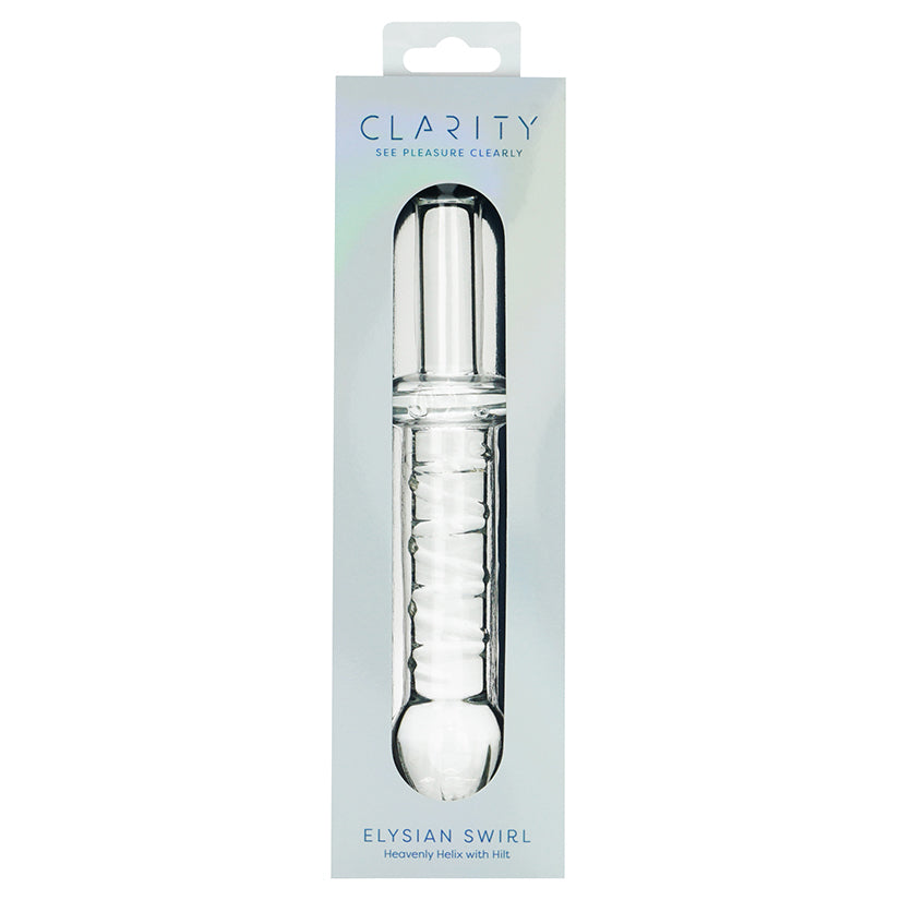 Clarity Elysian Swirl glass dildo - product view