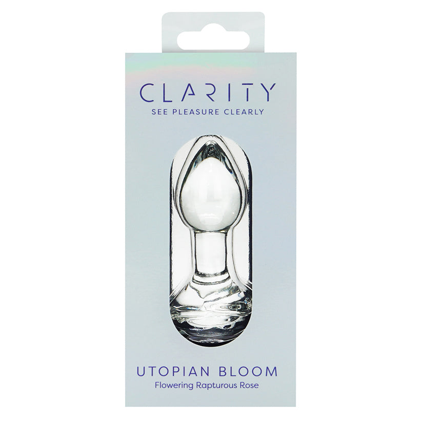 Clarity Utopian Bloom glass dildo - product view