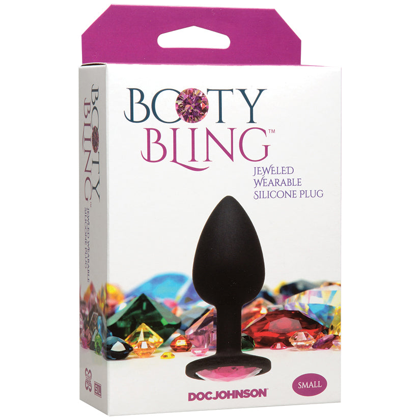 Booty Bling Silicone Plug Small - Anal Toys - Doc Johnson - Pink - D7017 - 01BX