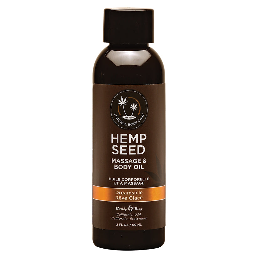 Earthly Body Hemp Seed Massage Oil - Dreamsicle 2oz - Massage - Earthly Body