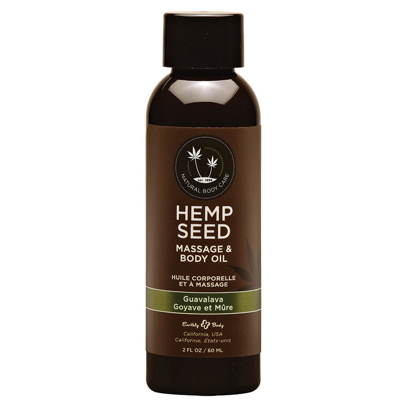 Earthly Body Hemp Seed Massage Oil - Guavalava 2oz - Massage - Earthly Body