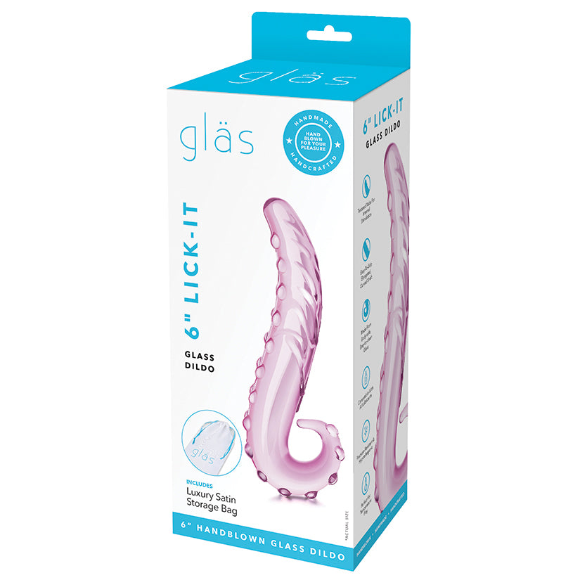 Glas Lick-It Glass Dildo – Pink, 6 in.