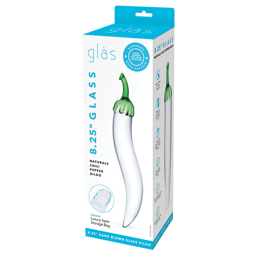 Glas Naturals Chili Pepper Glass Dildo – Clear, 8 in.