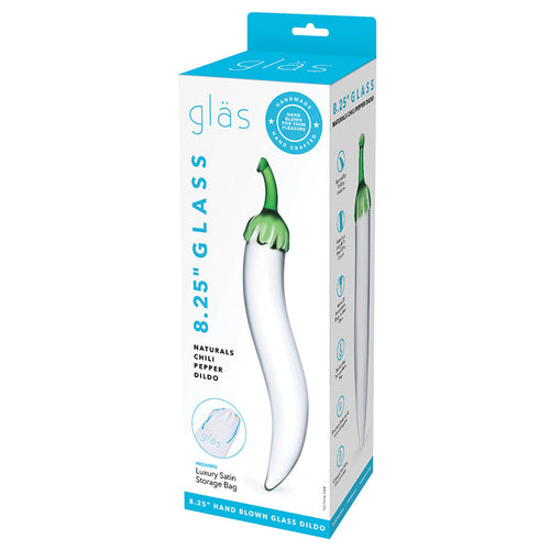 Glas Naturals Chili Pepper Glass Dildo – Clear, 8 in.