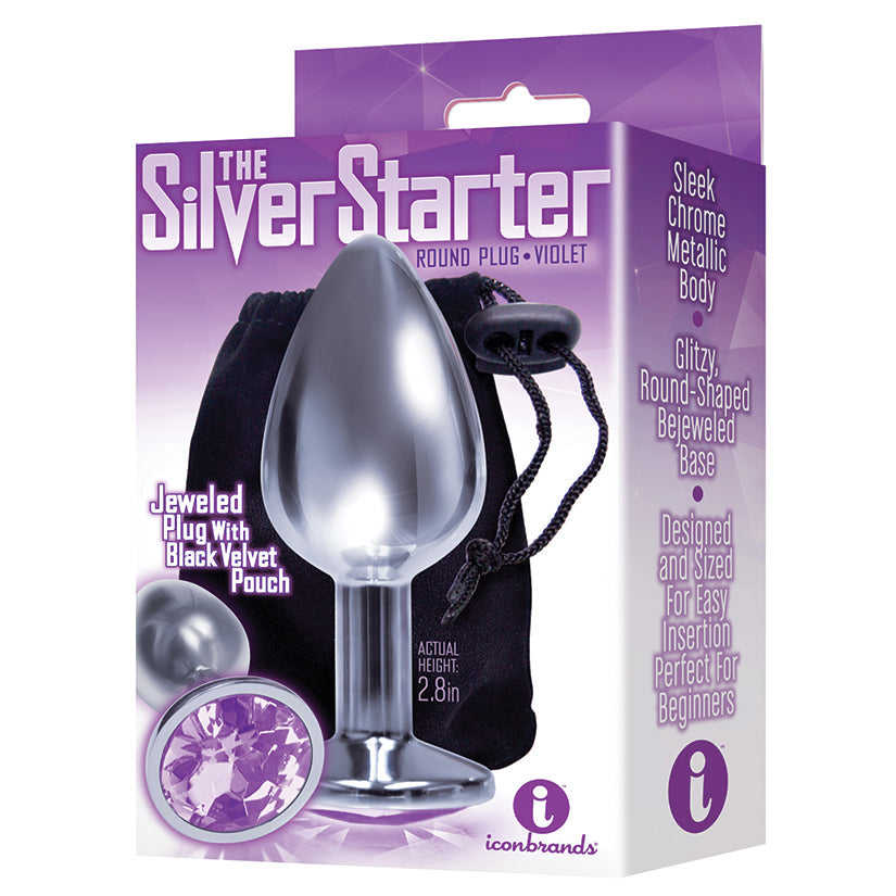 The 9's The Silver Starter Bejeweled Heart Plug - Violet - Anal Toys - Lady Sif’s Den - Heart - IB2607 - 2