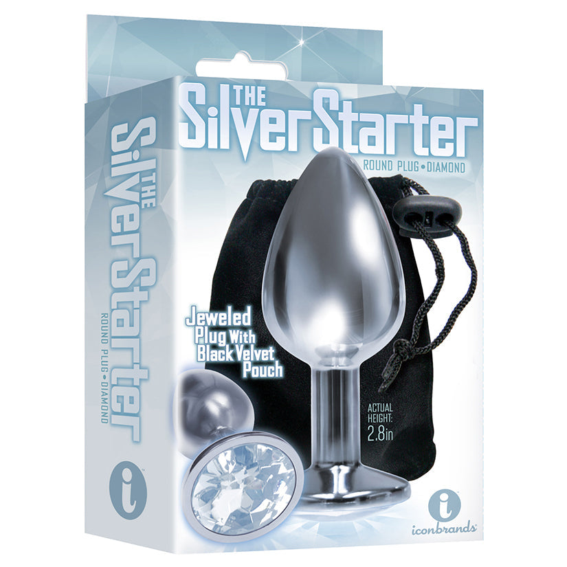 The 9's The Silver Starter Bejeweled Heart Plug - Violet - Anal Toys - Lady Sif’s Den - Diamond - IB2608 - 2