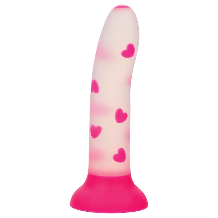 Glow Stick Heart glow-in-the-dark silicone dildo - alternate view