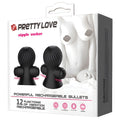 Pretty Love Rechargeable Nipple Suckers - Black - Toys Nipple - Lady Sif’s Den