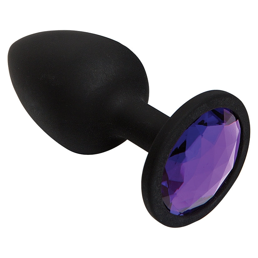 Booty Bling Silicone Plug Small - Purple detail view