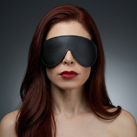 Strict Leather Padded Blindfold – Adjustable Premium Sensory Play Mask - Blindfolds - Sex Toy Distributing