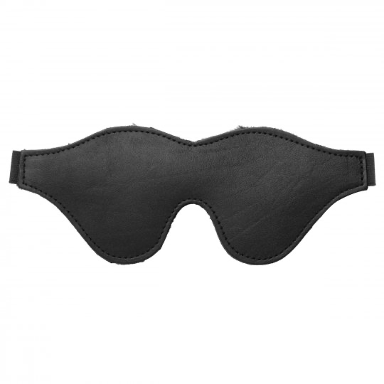 Strict Leather Black Fleece-Lined Blindfold - detail view