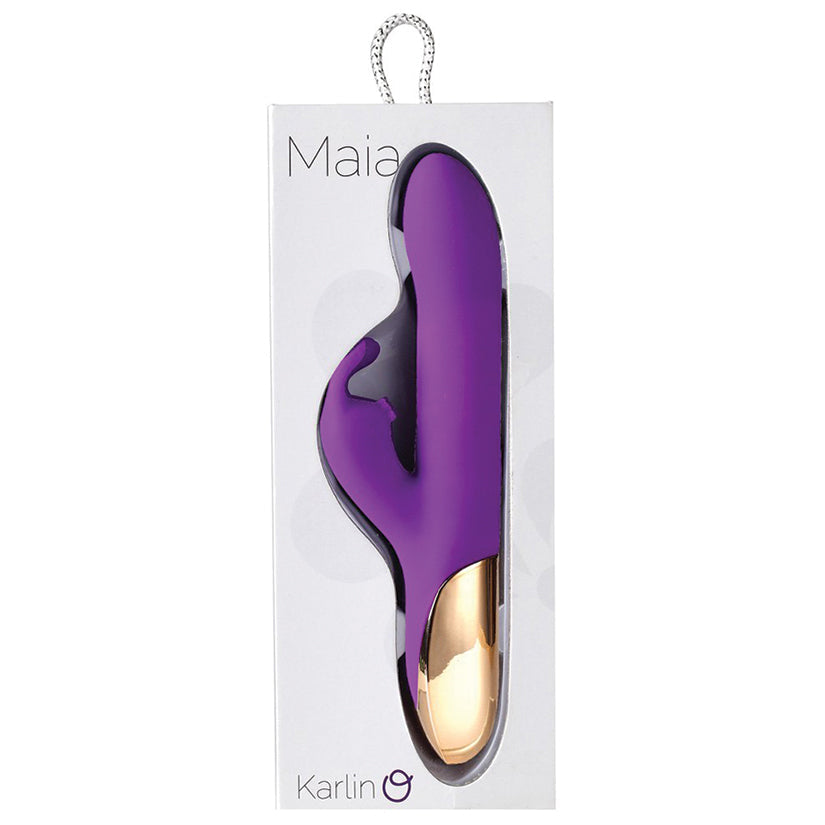 Maia Karlin Rechargeable Silicone Beaded Rabbit - Purple 8.5 - Rabbit Vibrator - Lifestyle