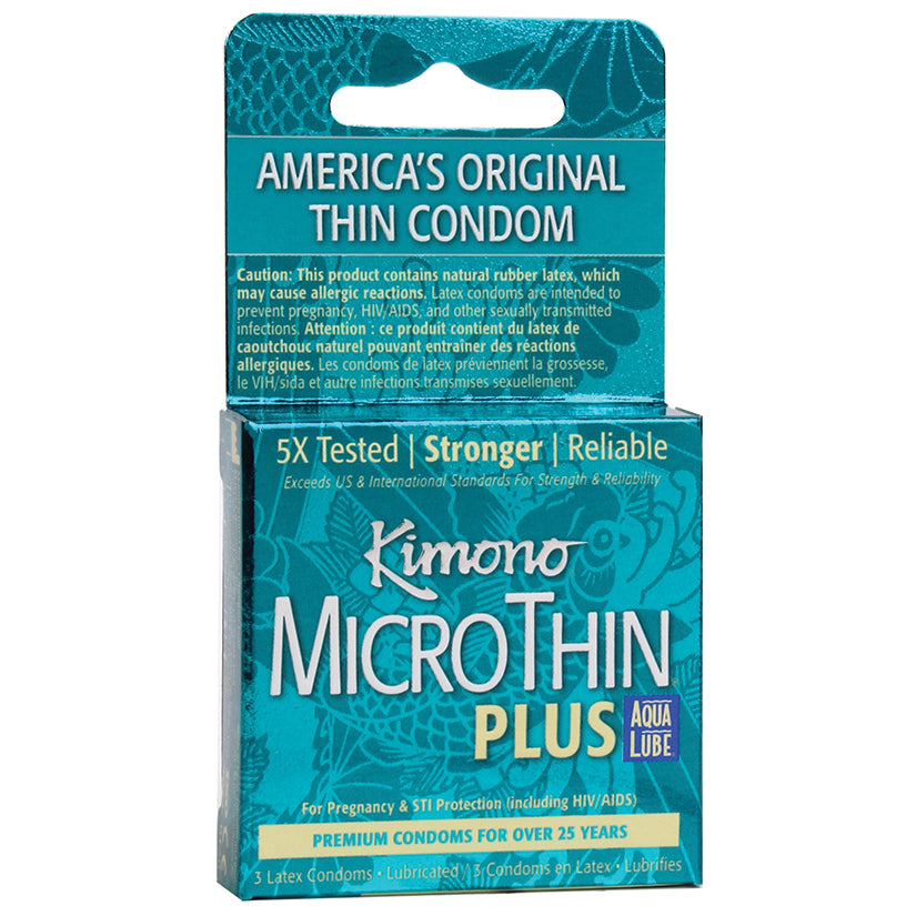 Kimono MicroThin Plus Aqua Lube (3 Pack) - Condoms - Kimono Condoms