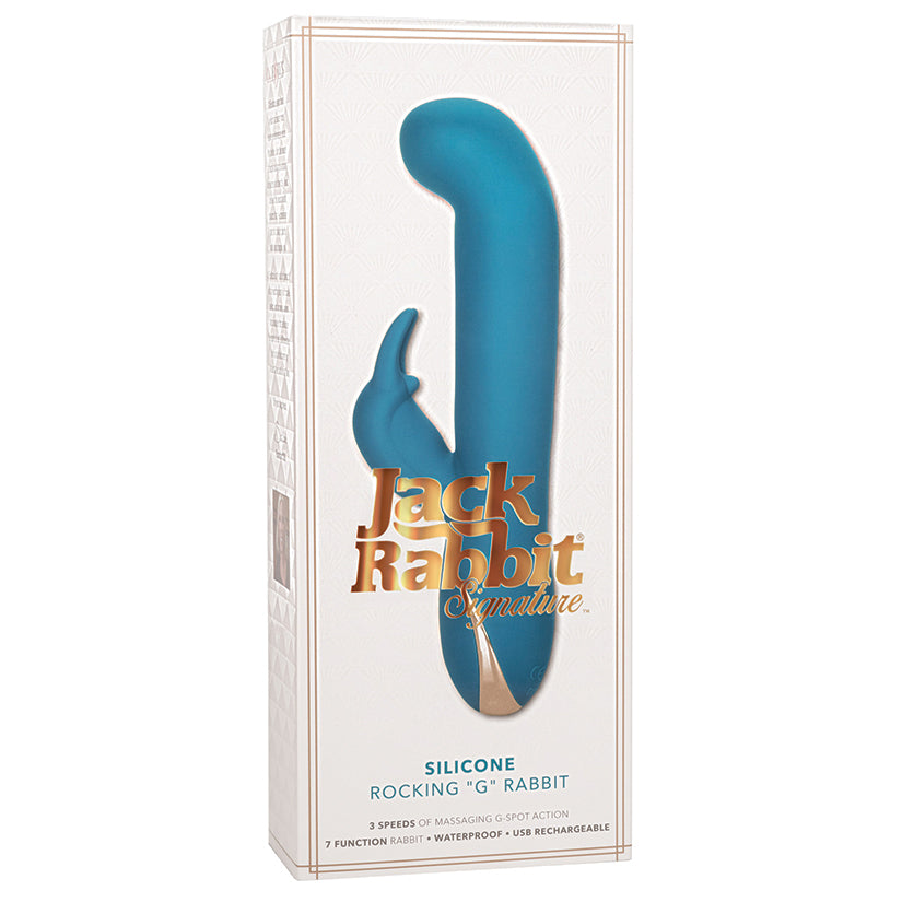 Jack Rabbit Signature Silicone Rocking "G" Rabbit - Teal 8.5" - Rabbit Vibrator - Lifestle