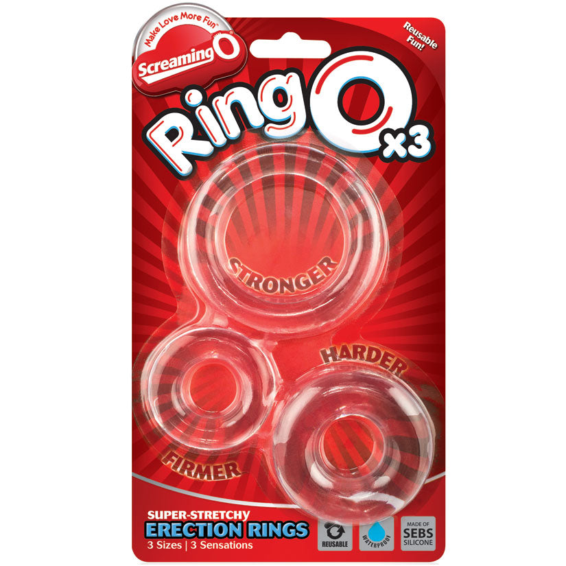 Screaming O RingO x3 - Clear - Cock Rings - Screaming O