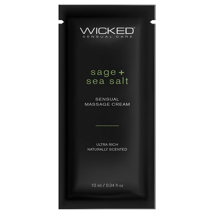 Wicked Sensual Massage Cream – Sage + Sea Salt Scented 10ml Foil – product image