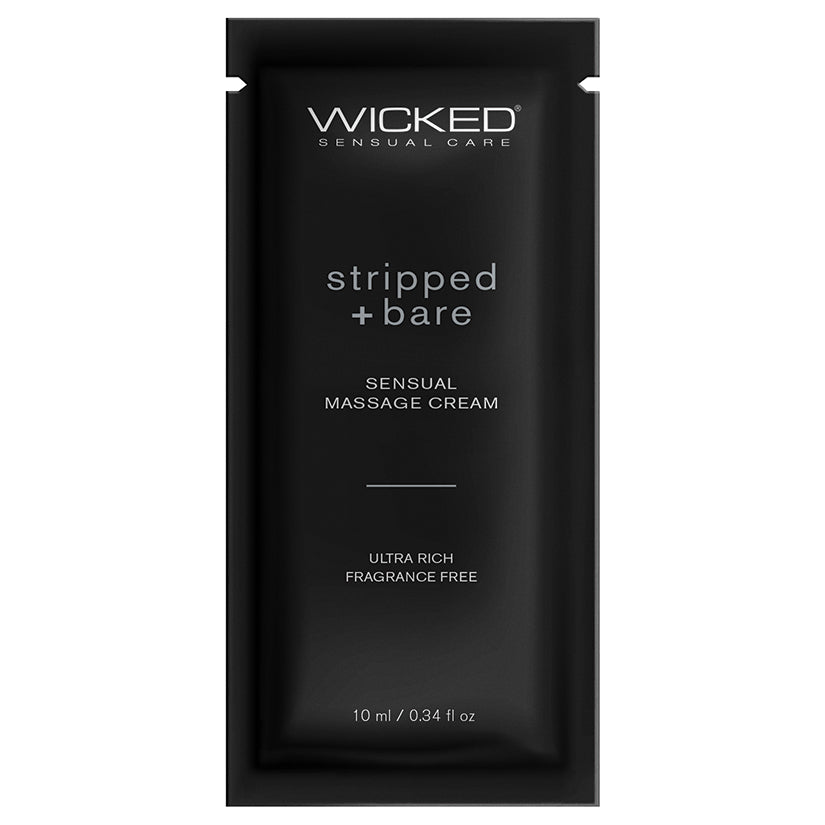 Wicked Sensual Massage Cream - Stripped + Bare Unscented 10ml Foil - Massage - Lady Sif’s Den