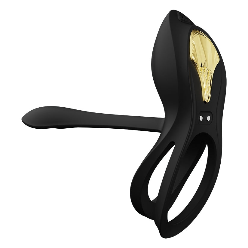 ZALO Bayek Vibrating Couples Ring - Obsidian Black detail view