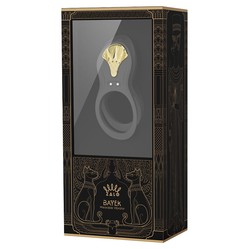 ZALO Bayek Vibrating Couples Ring - Obsidian Black front view