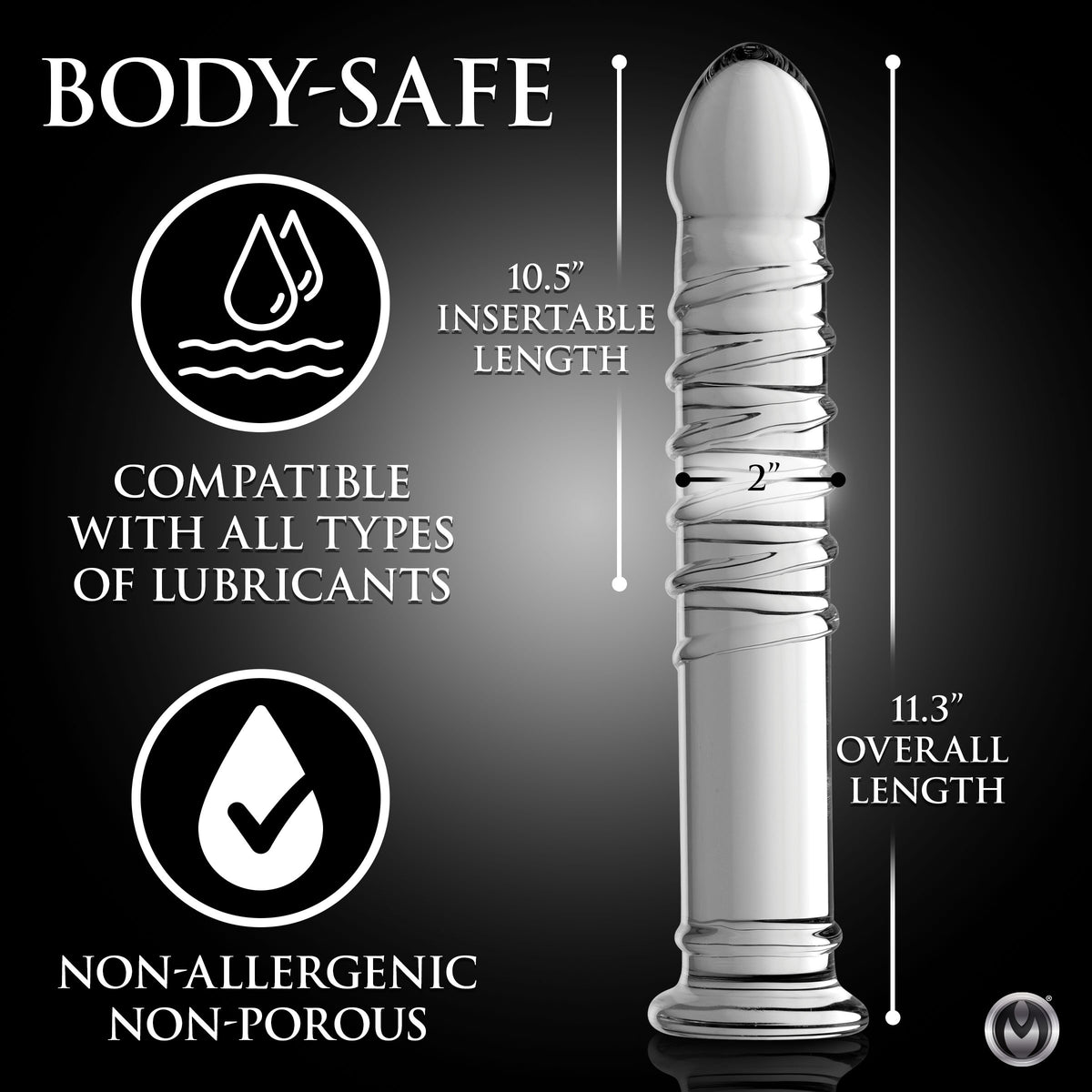Behemoth Ribbed XL Glass Dildo