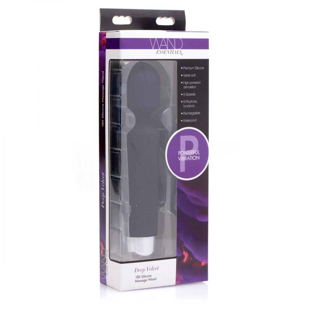 Product packaging with a purple and black design on a white background
