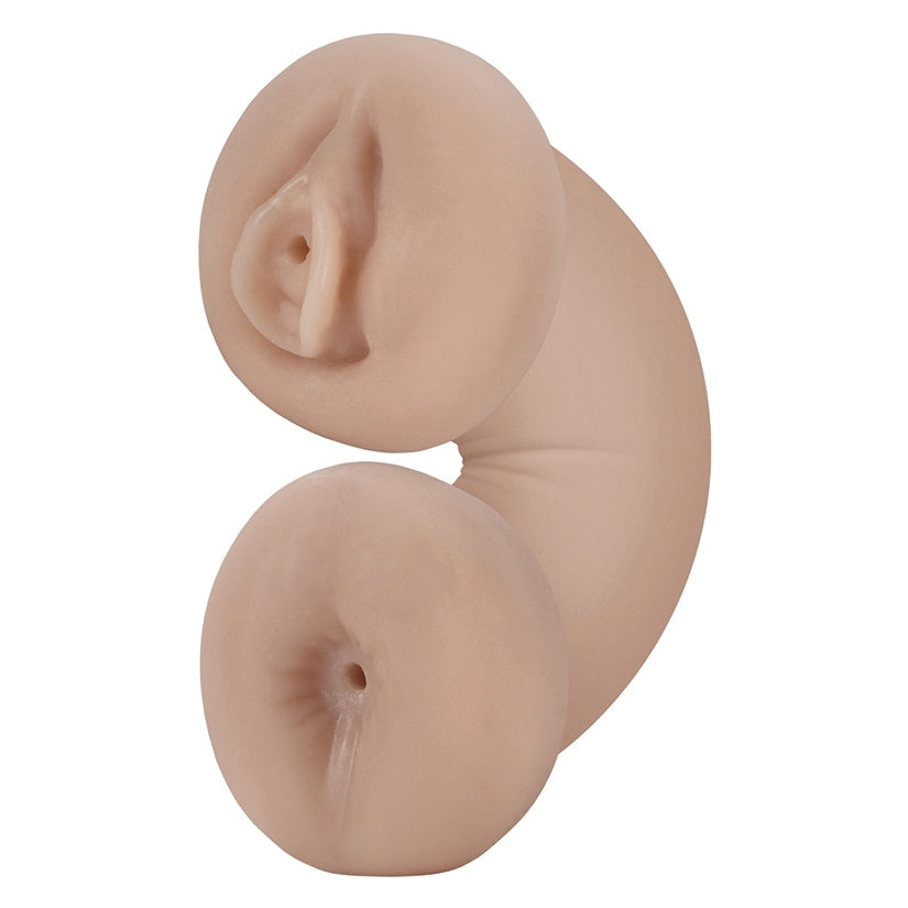 Pair of silicone ear-shaped objects on a white background