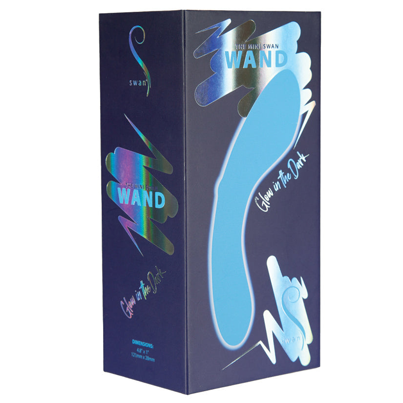 Box of a product labeled 'Wand' with blue design on a white background