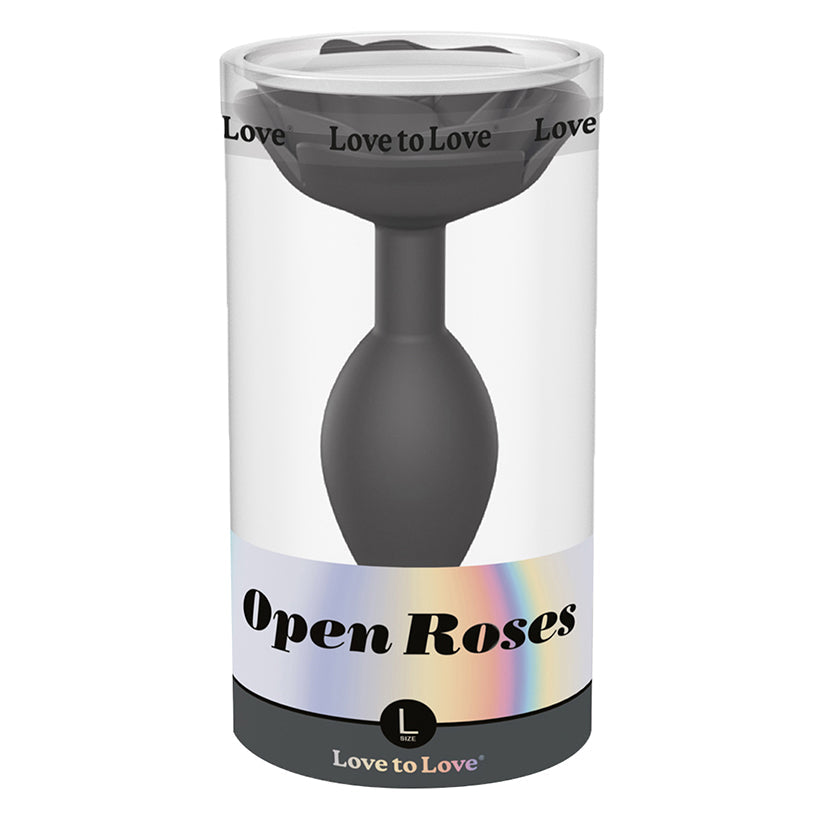Love To Love Open Roses Black Onyx large silicone plug