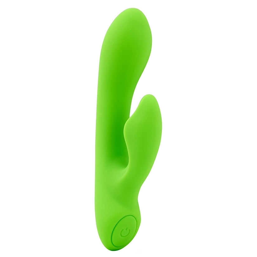 Green silicone tool on a white background